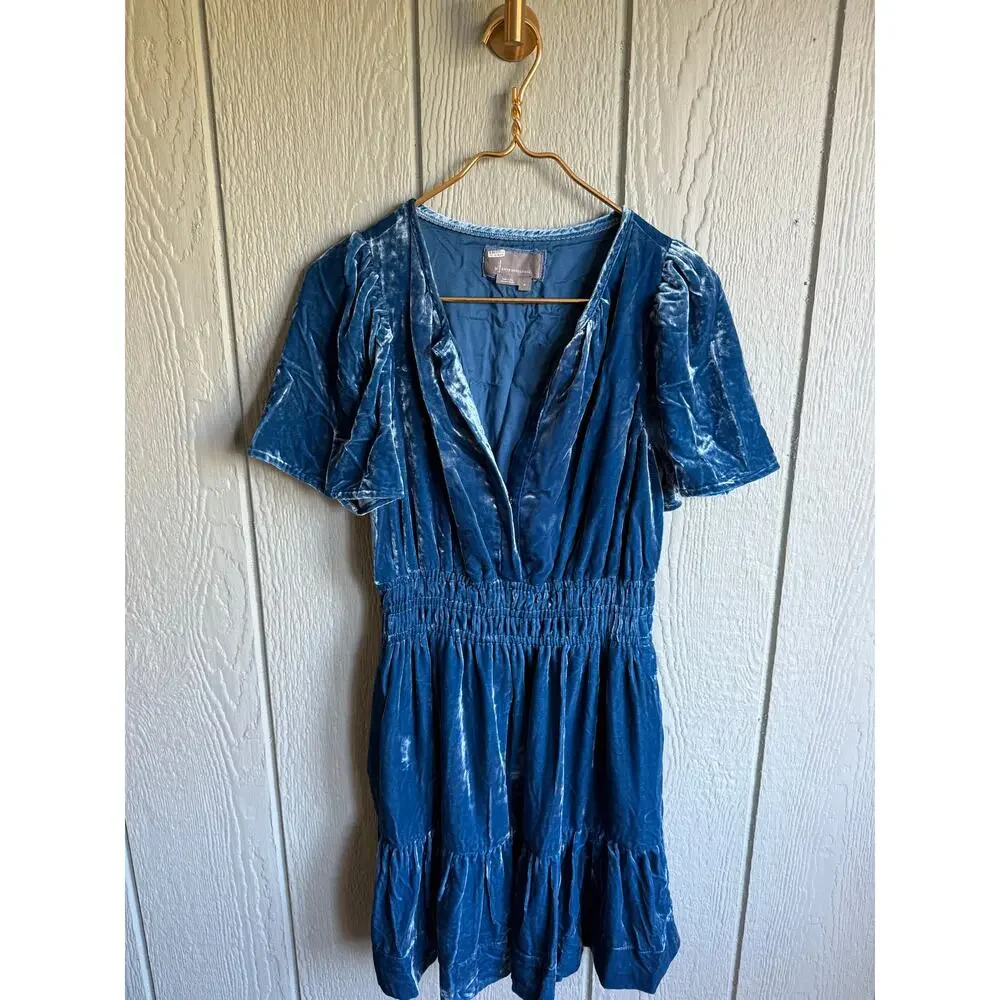 Anthropologie The Somerset Velvet Mini Dress, Medium - Picture 3 of 7